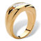 PalmBeach Men's .90 TCW Square-Cut CZ Channel-Set Ring Yellow Gold-Plated - Image 2 of 5