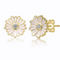 Young Adults/Teens White Enamel Blooming Daisy Flower Stud Earrings - Image 1 of 2