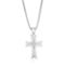 Metallo Stainless Steel Brushed & Polished CZ Cross Necklace - Image 1 of 3