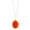 Saint Laurent Agate Necklace Orange Brown Stone Silver Brass Chain (New) - Image 1 of 4