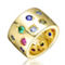 Gold Plated Multi Colored Cubic Zirconia Wide Band Ring - Image 1 of 3