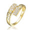 Gold Plated Clear Cubic Zirconia Bypass Ring - Image 1 of 3