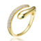 14K Gold Plated Cubic Zirconia Snake Bypass Ring - Image 1 of 2