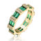 14k Yellow Gold Plated Emerald & CZ Double Wedding Anniversary Band Eternity Ring - Image 1 of 2