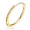 Kids/Teens 14k Yellow Gold Plated CZ White Enamel Half & Half Slim Stacking Ring - Image 1 of 2