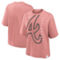 Nike Women's Pink Atlanta Braves Statement Boxy T-Shirt - Image 1 of 4