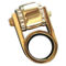 Balenciaga Ring Gold Tone Metal Hardware Gear Cylinder Small Size 5 (New) - Image 2 of 2