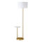 Hudson&Canal Jacinta Floor Lamp with Marble Tray Table and Fabric Shade - Image 1 of 5
