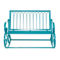 Morgan Hill Home Eclectic Teal Metal Outdoor Bench - Image 1 of 5