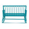 Morgan Hill Home Eclectic Teal Metal Outdoor Bench - Image 3 of 5