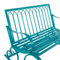Morgan Hill Home Eclectic Teal Metal Outdoor Bench - Image 4 of 5