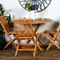 Morgan Hill Home Traditional Brown Teak Wood Outdoor Dining Set Set - Image 2 of 5