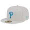 New Era Men's Khaki Philadelphia Phillies Stone Mist 59FIFTY Fitted Hat - Image 4 of 4