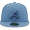 New Era Men's Blue Atlanta Braves Spring Color 59FIFTY Fitted Hat - Image 3 of 4