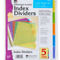 Charles Leonard Index Dividers, 5-Tab, Assorted Colors, 5 Per Pack, 12 Packs - Image 2 of 2